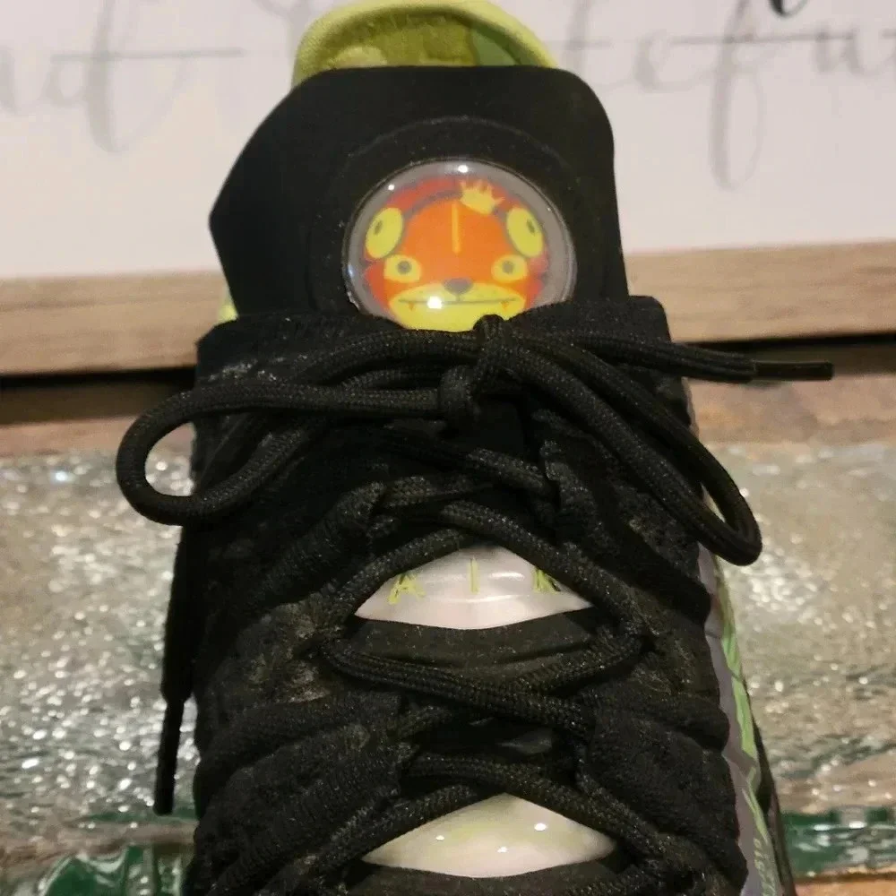 Nike LeBron 18 GS Black, Neon Orange, Neon Green Sz 4.5Y #CW2760-009